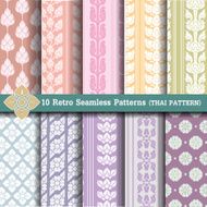 Set Retro Seamless Patterns thai pattern
