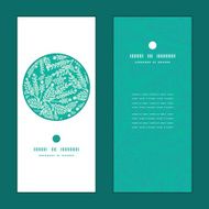 Vector emerald green plants vertical round frame pattern invitation greeting