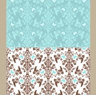 birds and butterflies damask pattern