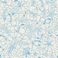 Seamless Hibiscus Floral Pattern N2
