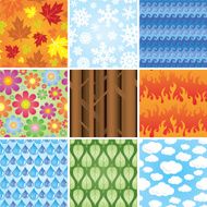 Nine seamless nature patterns