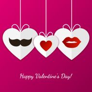 Happy Valentine`s Day greeting card Vector illustration Wedding invitation