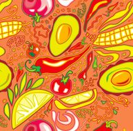 Mexican Vegetable Pattern (Pink)