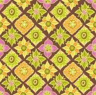 Brown checkered flower pattern