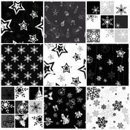 Seamless christmas pattern black &amp; white