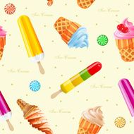 Ice-cream seamless pattern