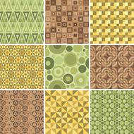 Nine seamless geometric patterns