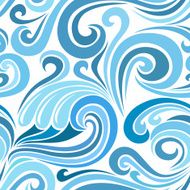 Seamless abstract pattern with sea waves Vector illustration