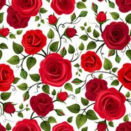 Seamless pattern with red roses Vector illustration