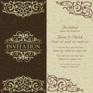 Baroque invitation brown and beige