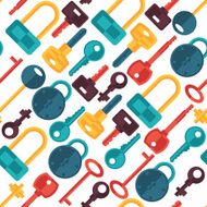 Seamless pattern with locks and keys icons