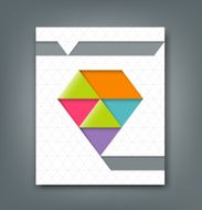 Cover report colorful origami paper triangle design N2