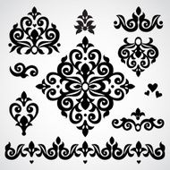 Vector set with classical ornament in Victorian style