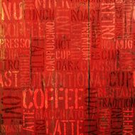 Coffee Experience Words On Red Vector