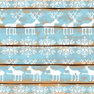 Christmas seamless pattern with deers and snowflakes