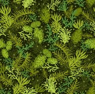 Evergreens Seamless Pattern Background
