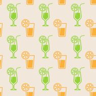 seamless background with glasses of juice