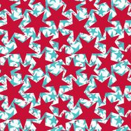 Red stars seamless pattern geometric contemporary style N3