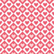 Seamless pattern of hearts and geometrical shapes