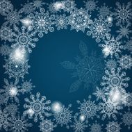 round frame of snowflakes