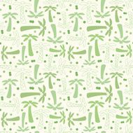 Coconut palm tree silhouette and outline seamless pattern