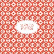 Red seamless snowflakes pattern Vector snow background Christmas illustration