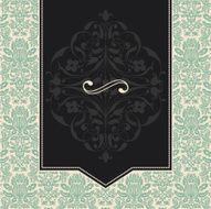 Vintage Frame on Damask Background