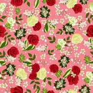 Seamless floral pattern with Roses Vector illustration