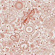 Seamless doodle floral texture N2