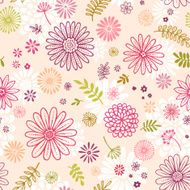 Naive Style Hand drawn Floral Seamless Pattern