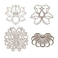 Chinese virtual po-phase flowers set