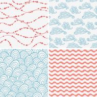 Vector set of four abstract background patterns