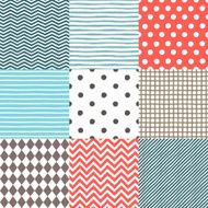 Set of 9 hand drawn seamless patterns