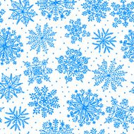 Hand drawn snowflakes Seamless pattern