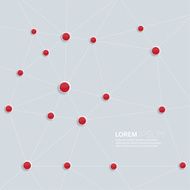 Background with plastic buttons red dots interconnected