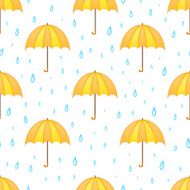 umbrella and rain seamless pattern
