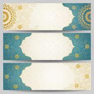 Vintage ornate cards with flowers and curls