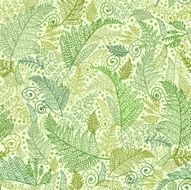 Ferns Leaves Seamless Pattern Background