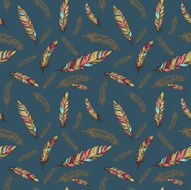 Seamless ethnic pattern with feathers