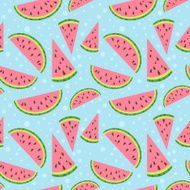 Watermelon vector colorful seamless pattern N3