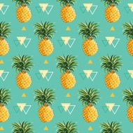 Geometric Pineapple Background - Seamless Pattern