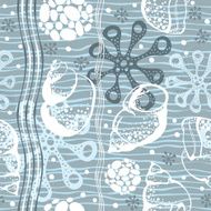 Marine seamless pattern Hand drawn vector illustration