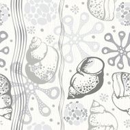 Marine seamless pattern Monochrome hand drawn vector illustration