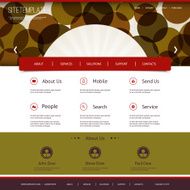 Website Template with Abstract Header Design - Circles