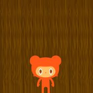 Natural wooden manga character in costume