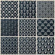 Vector seamless vintage backgrounds set black baroque wallpaper