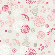 Garden flowers and herbs seamless background