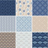 Japan seamless patterns set