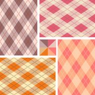 Argyle seamless pattern set