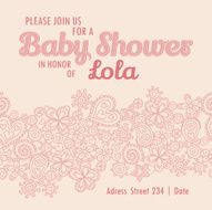 Invitation cards for Baby Shower flower design vector template